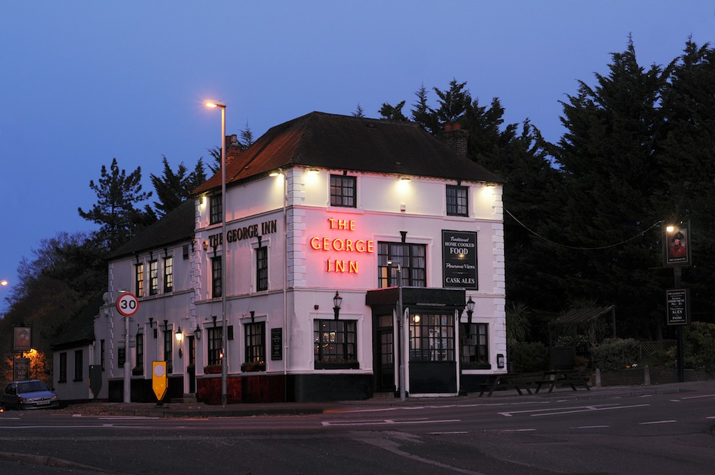 Photo of the Pub front during the evening.